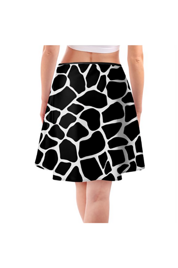 Giraffe Print Flared Skirt - Objet D'Art